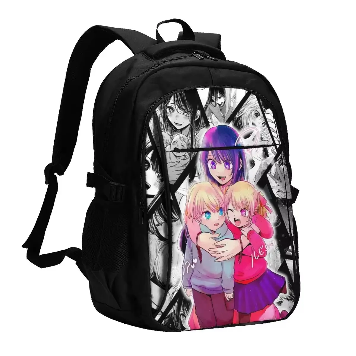 حقيبة ظهر للكمبيوتر المحمول للسفر من Anime Oshi No Ko Ai Hoshino، حقيبة ظهر للكمبيوتر المحمول مقاومة للماء للأعمال مع منفذ شحن USB، حقيبة جامعية #1