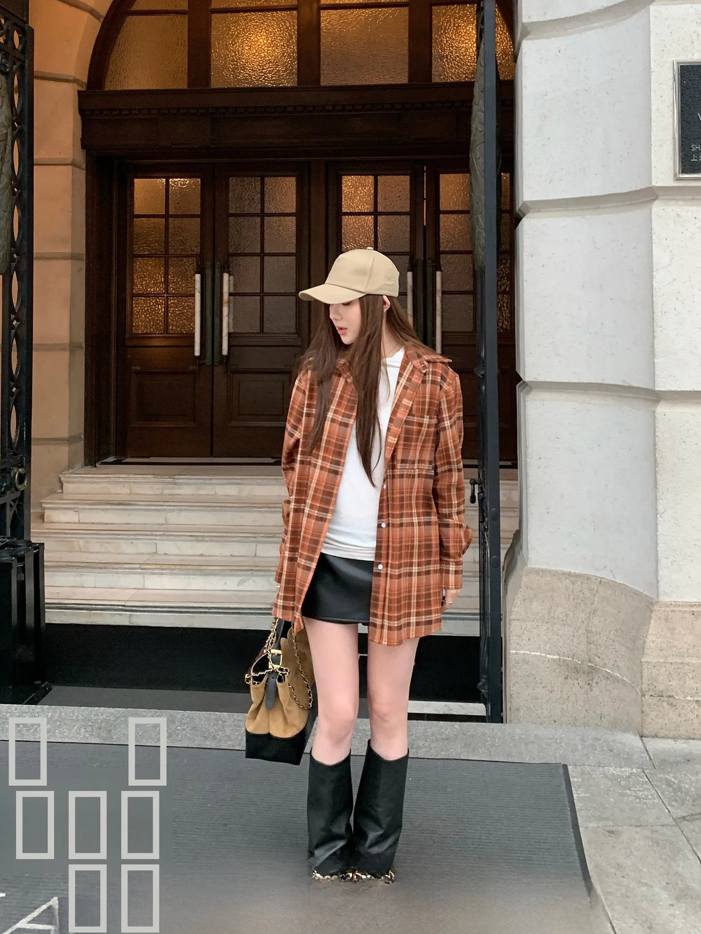 

Dopne Plaid Women's irt Loose Fit Color Blo Autumn New Sle Casual Faion Polyester Blend Long Sve Open Cardigan