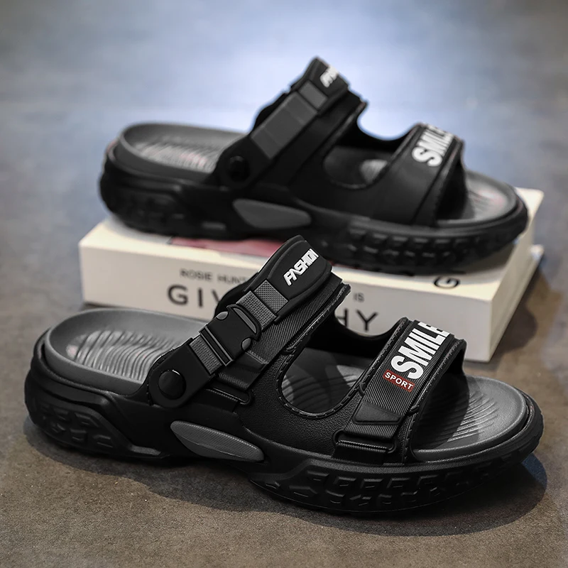 

HKDQ Men Outdoor Sandals Cushioned Beach Slippers Lightweight Non Slip Water Shoes Durable Sole Mens Garden Summer Casual Shoes