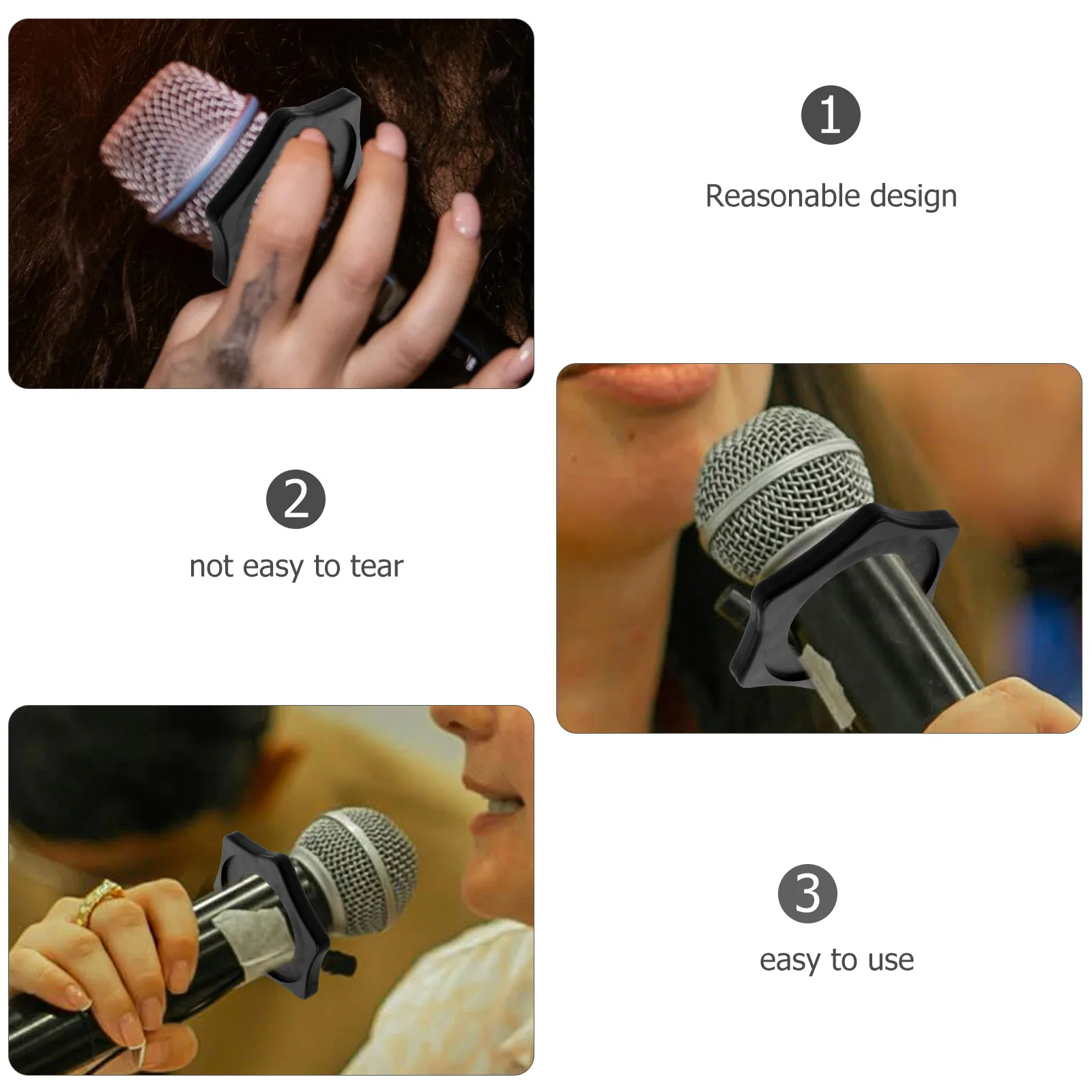

5 Sets Microphone Skid Ring Protection Rings Replacement Shield Protector Cover