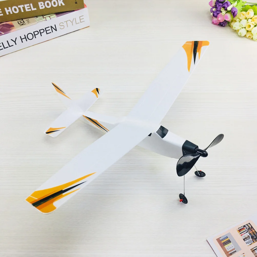 Launcher Rubber Band Powered Airplane Plastic Toy Model Kidcraft Playset Flying Glider Fighter