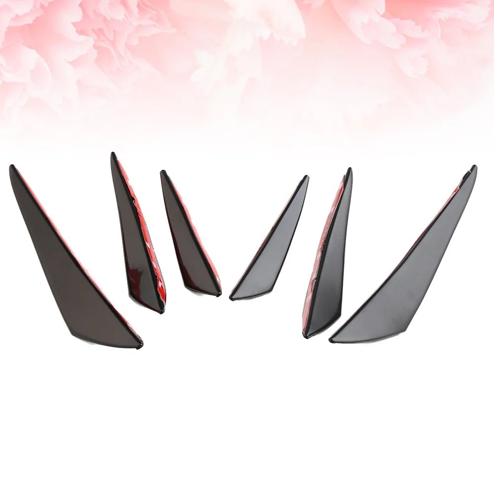 6 قطعة ضوء القمر العالمي Pp المصد الأمامي الفاصل المفسد غطاء الشفاه الأسود لسيارة الوفير الهوائية