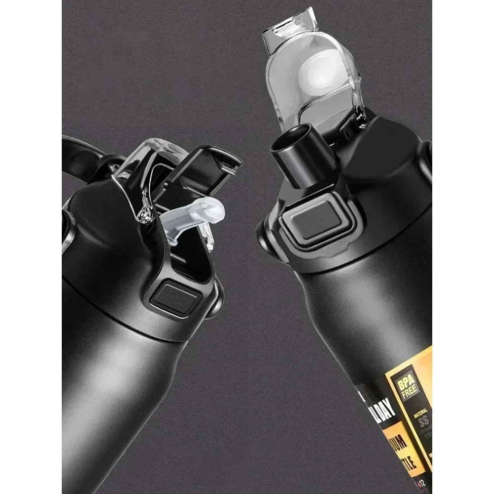 Sports Vacuum Flasks Cold and Hot Water BottlePortable Thermos with Straw Steel Thermal Mug Tumbler Coffee Cup304 Stainless