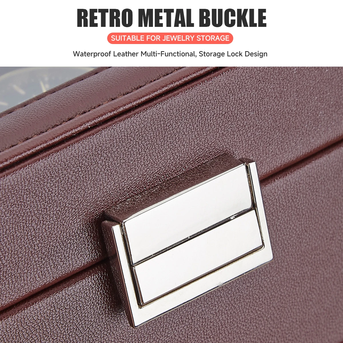 Clear Glass Top PU Leather Watch Box Single Slot Men Jewelry Organizer Storage Case Collection Gift Holder Stand Display
