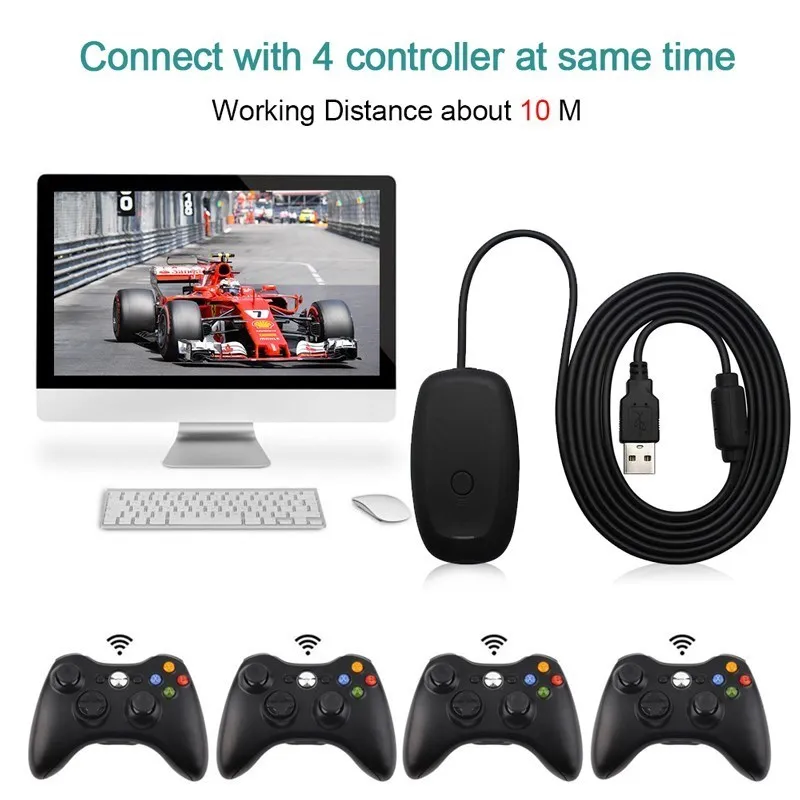 USB Receiver Adapter For Xbox 360 Wireless Gamepad Transmitter Support PC Win7/8/10 For Microsoft Xbox360 Controller Accessories