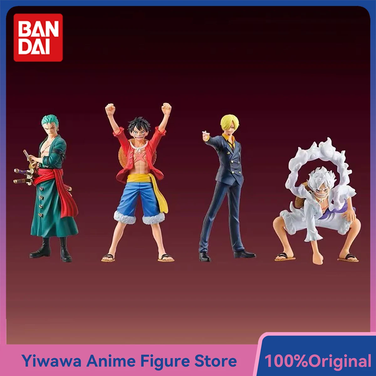 Original Bandai HG Gacha One Piece Monkey D. Luffy Gear 5 Sanji Roronoa Zoro Anime Figure Ornament Collectible Model Toy