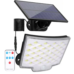 106/160LED Solar Motion Light Outdoor Separate Panel Solar Flood Lights 3 Light Modes for Garden Garage Waterproof Wall Lights