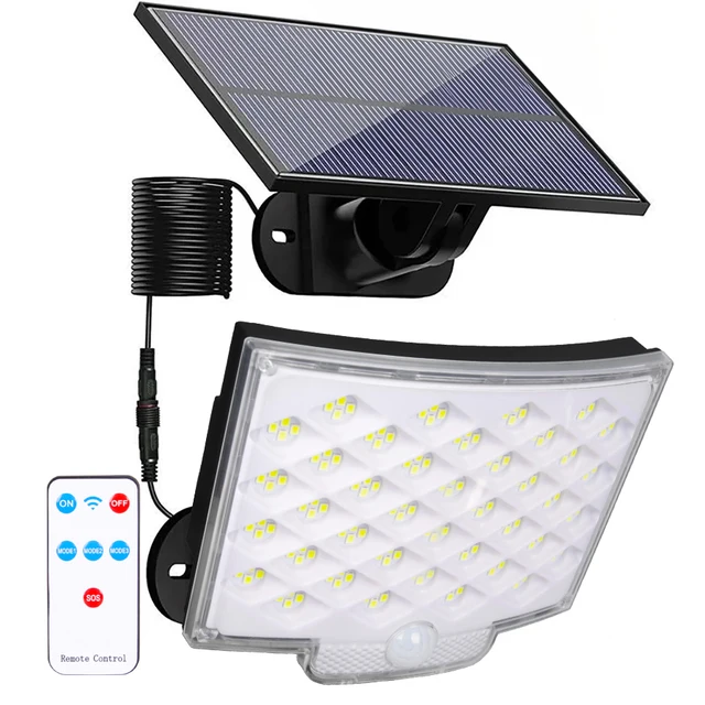 106/160LED lampa zasilana energią słoneczną oddzielny panel zewnętrzny słoneczne reflektory 3 tryby oświetlenia do garażu ogrodowego wodoodporne kinkiety