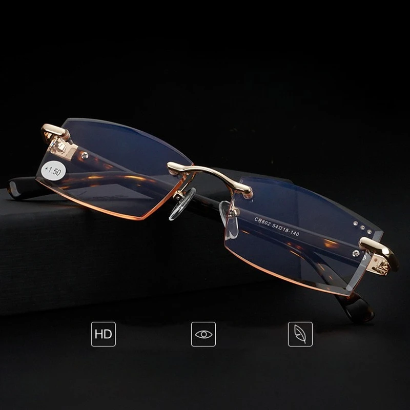 

Очки для чтения с отделкой пресбиопии, прогрессивные цвета, очки для чтения с ромбовидной отделкой, модные очки для среднего и пожилого возраста