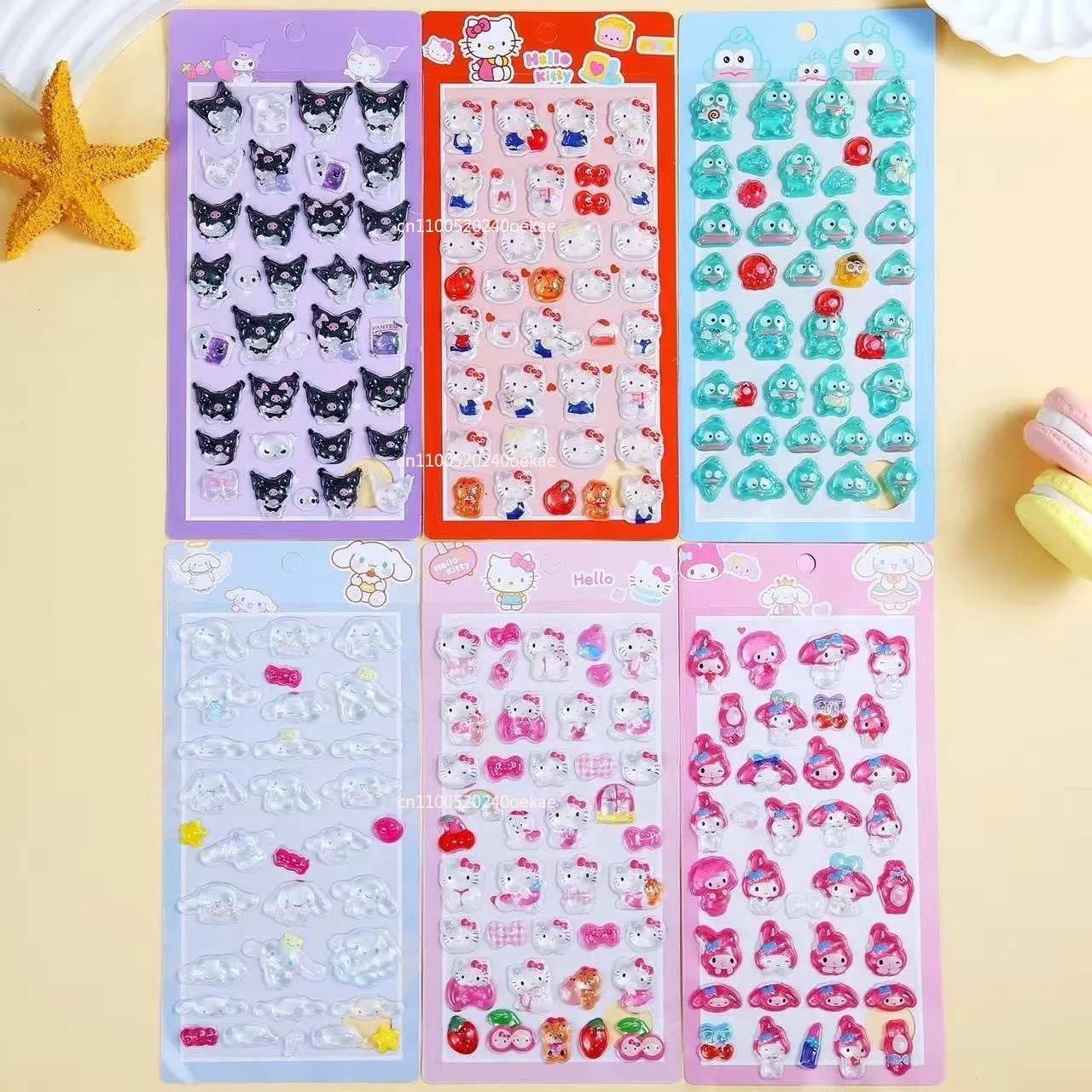 キティ猫クロミシナモロール 3D ステッカー透明ゼリークリスタル装飾ステッカー電話ケース DIY KidToy