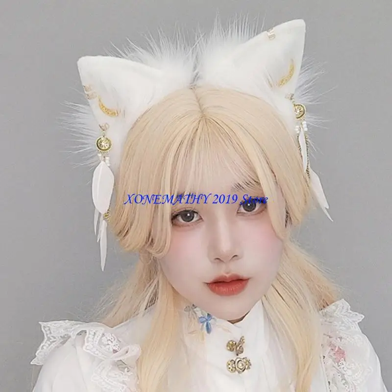 

F42F ручной работы аниме косплей реквизит волчьи уши Хэллоуин вечерние ролевые игры повязка на голову