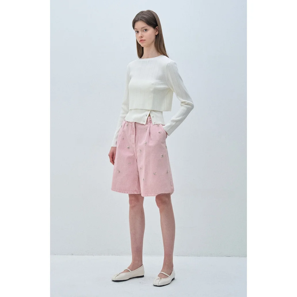 純粋な綿ミッドハイウエスト自己維持通勤痩身カジュアル多用途ショートパンツジーンズレディースファッション春夏