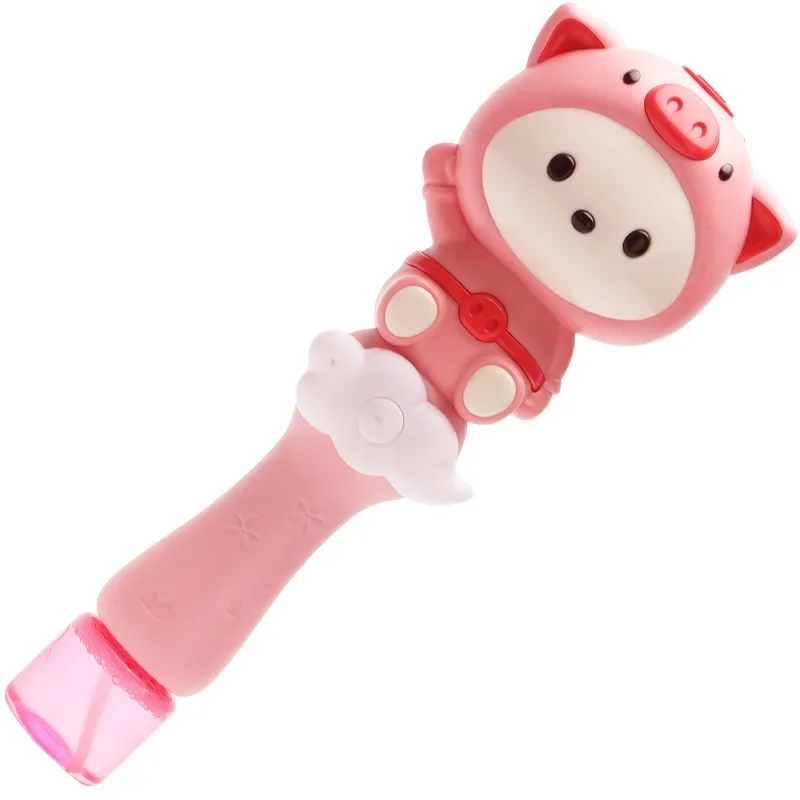 Cartoon Little Sheep Handheld Bubble Machine, totalmente automático com música leve, vara mágica luminosa, brinquedo infantil