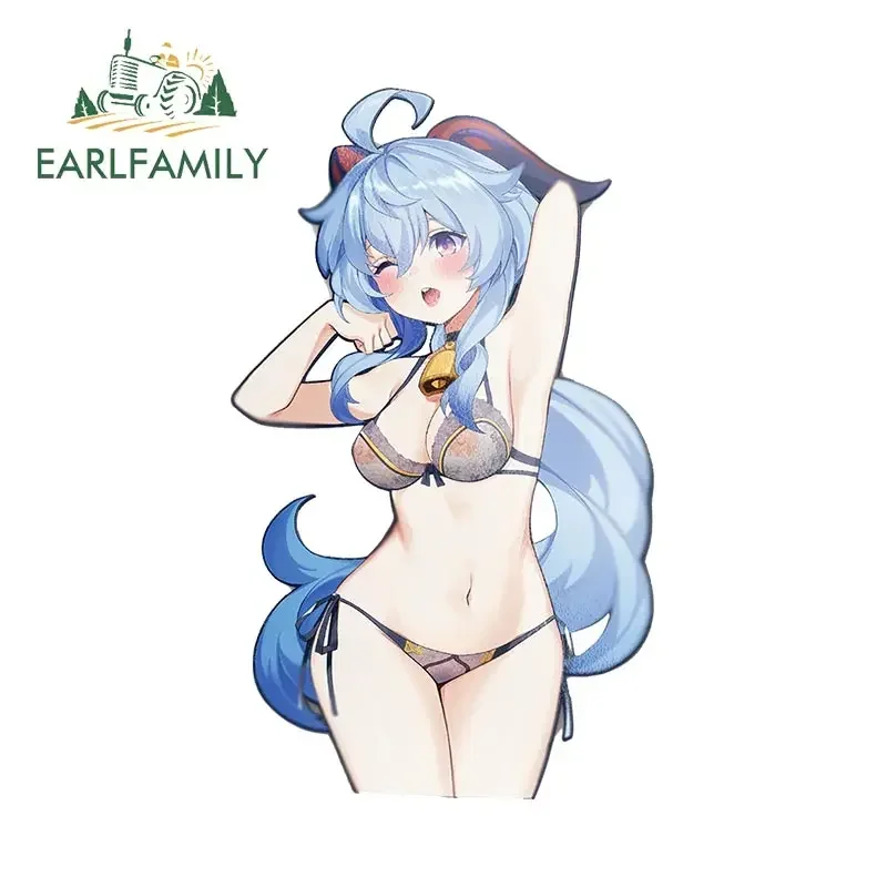 EARLFAMILY 13cm X 7.8cm Hentai Loli Girl Car Sticker Waterproof Motorcycle Decal Campervan Sunscreen Laptop Car Accessories