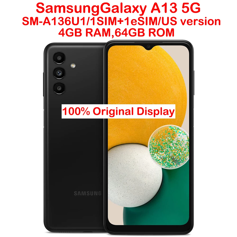 Samsung Galaxy A13 5G Smart Android Phone 6.5-inch 90Hz 50MP Samsung Phone 5000mAh NFC SM-A136U1 US Version Original Unlocked