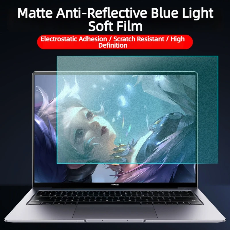 Anti Blue Light Screen Protector for Laptop Monitor 11.6 12.5 13.3 14 15.6 16 17 23 Inch Eye Protection HD Matte Anti Glare Film