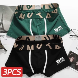 3 Pcies/Set Fashion Men's Cotton Underwear Loose Boxer Underwear Comfortable Underwear Fashionable Personalized Boxer Shorts