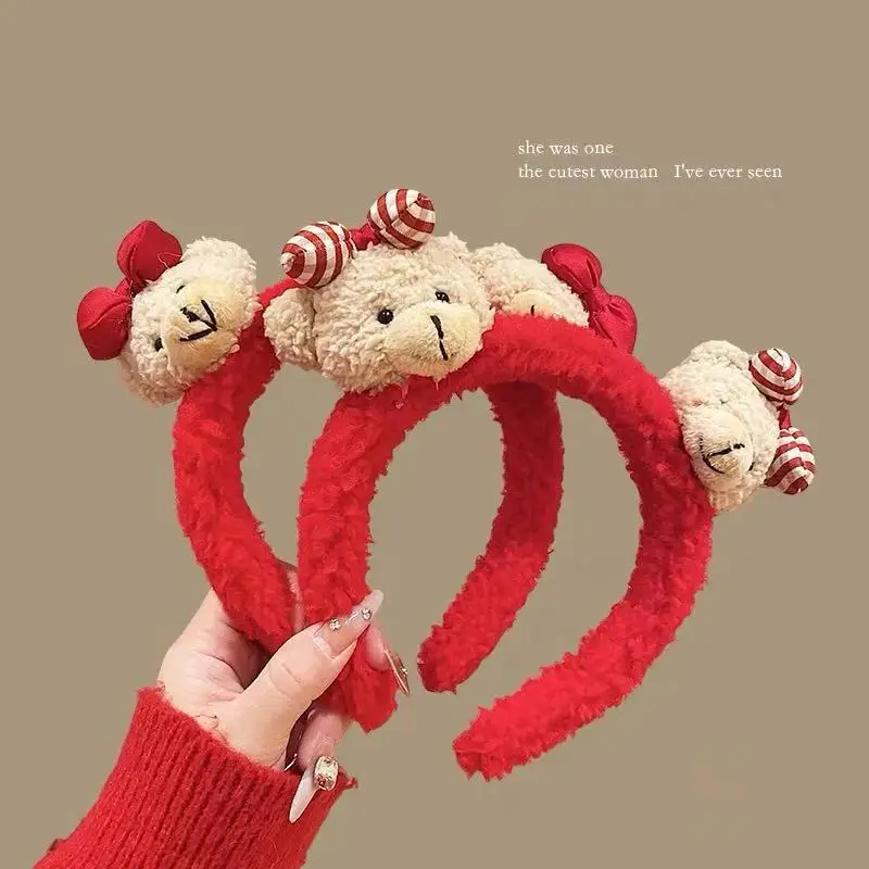 أنيقة القوس الدب الدب غسل الوجه هيرباند للفتيات 2024 جديد المضادة للانزلاق واسعة حافة عقال لطيف دبوس الشعر إكسسوارات الشعر