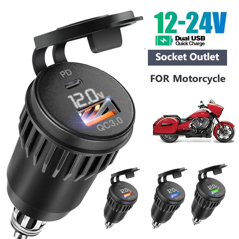 Tomada para motocicleta qc 3.0, carregamento usb para bmw r1200rt 2005 k1600b f 850 gs c400x bmw c 400 gt