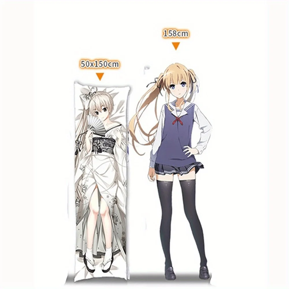 Anime Body Pillow Case - Dual-Sided Modern Anime Girl Design with Zipper Closure, Machine Washable Bed Pillow Cover for Anime Fa