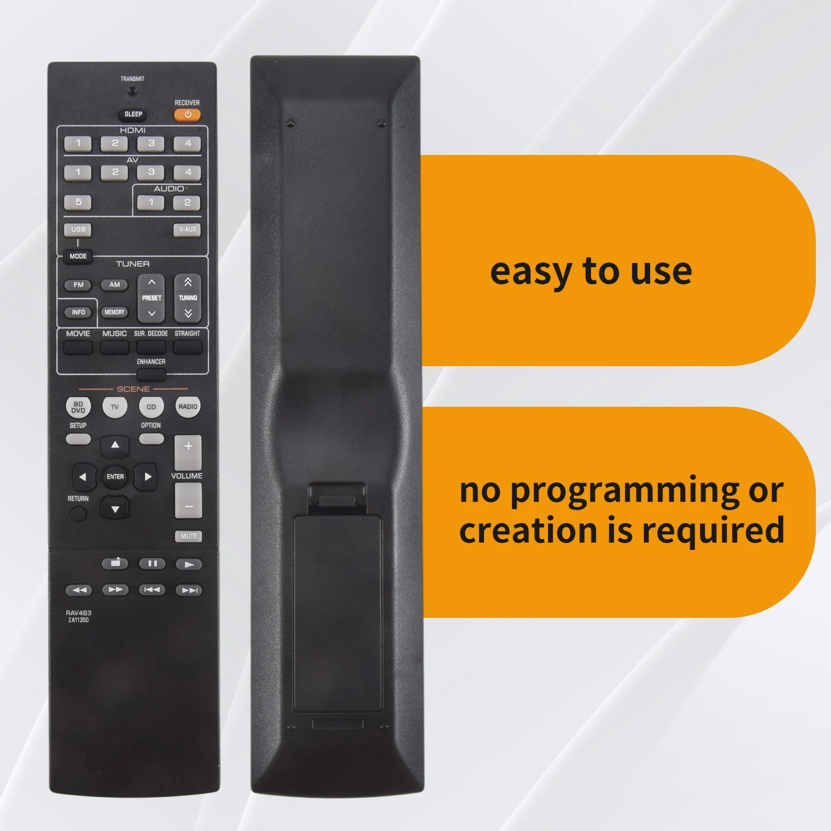 DT21 RAV463 Remote Control Replacement for AV Receiver HTR3066 RXV373 RX-V375 YHT399U YHT497