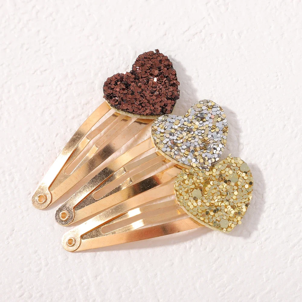 BABY BOWS 20 Stuks Gouden Glitter Hart Ster BB Handgemaakte Haarspeldjes voor Meisjes Haarspelden Leuke Haarspeldjes Hoofddeksels Haaraccessoires
