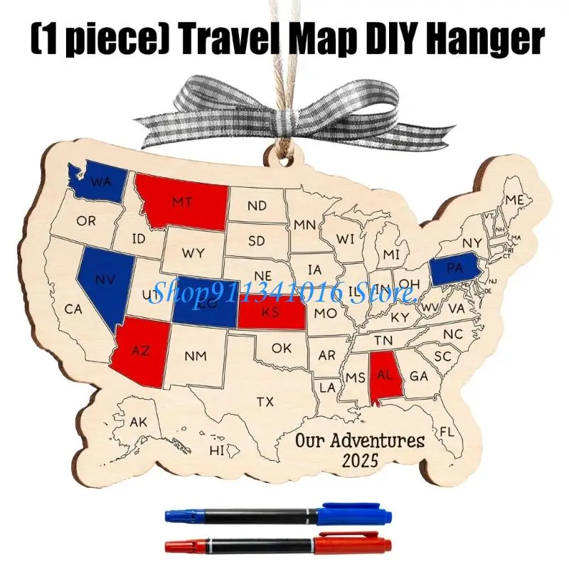 Exhibición madera aventura DIY del tapiz del mapa del viaje para aumento casa