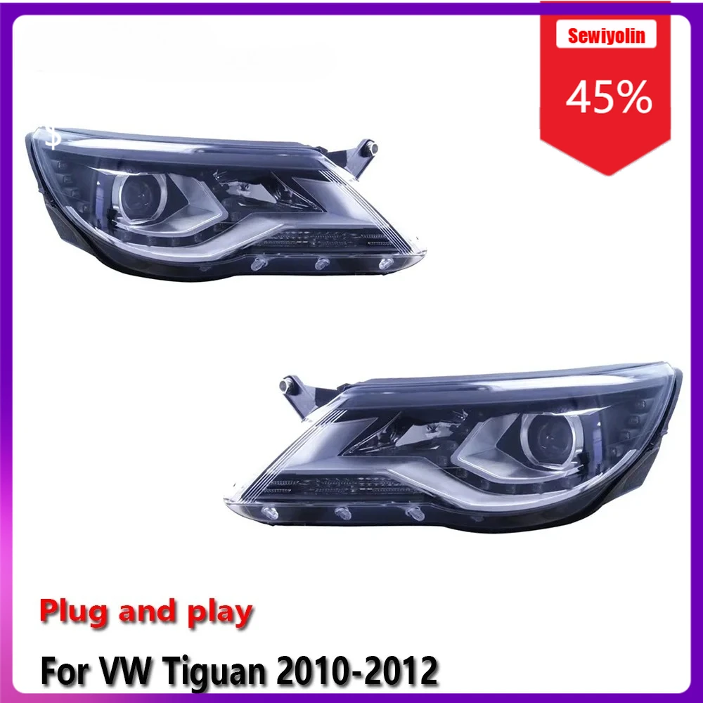 

Sewiyolin Car LED Lamp Headlight Assemblies For Volkswagen Tiguan 2010-2012 Fog DRL Brake Turn Signal Lamp Plug And Play