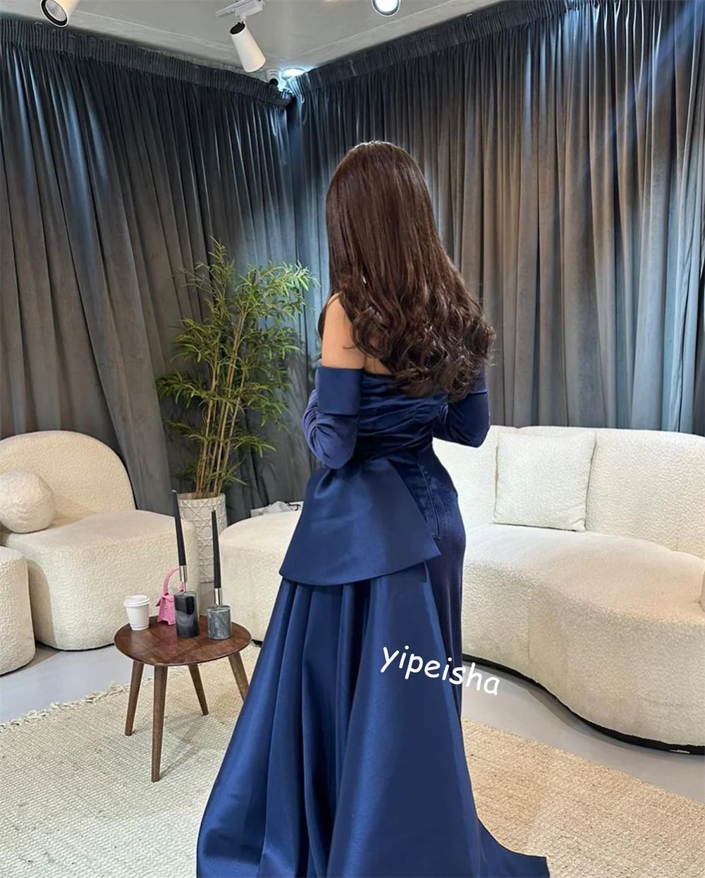 Customized S Draped Clubbing A-line Strapless Bespoke Occasion Gown Long Dresses Saudi Arabia