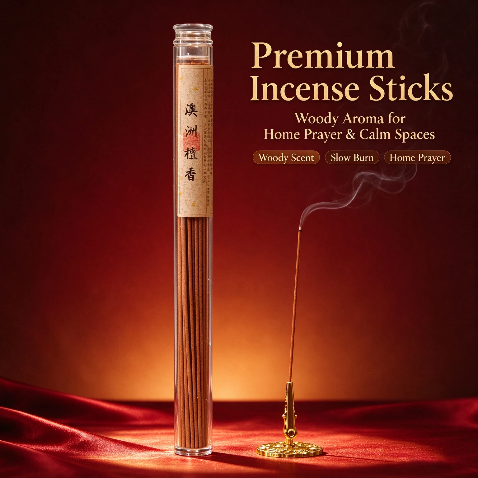 Australian Sandalwood Incense Sticks Natural Woody Fragrance Slow Burning For Home Prayer Meditation Indoor Aromatherapy Decor