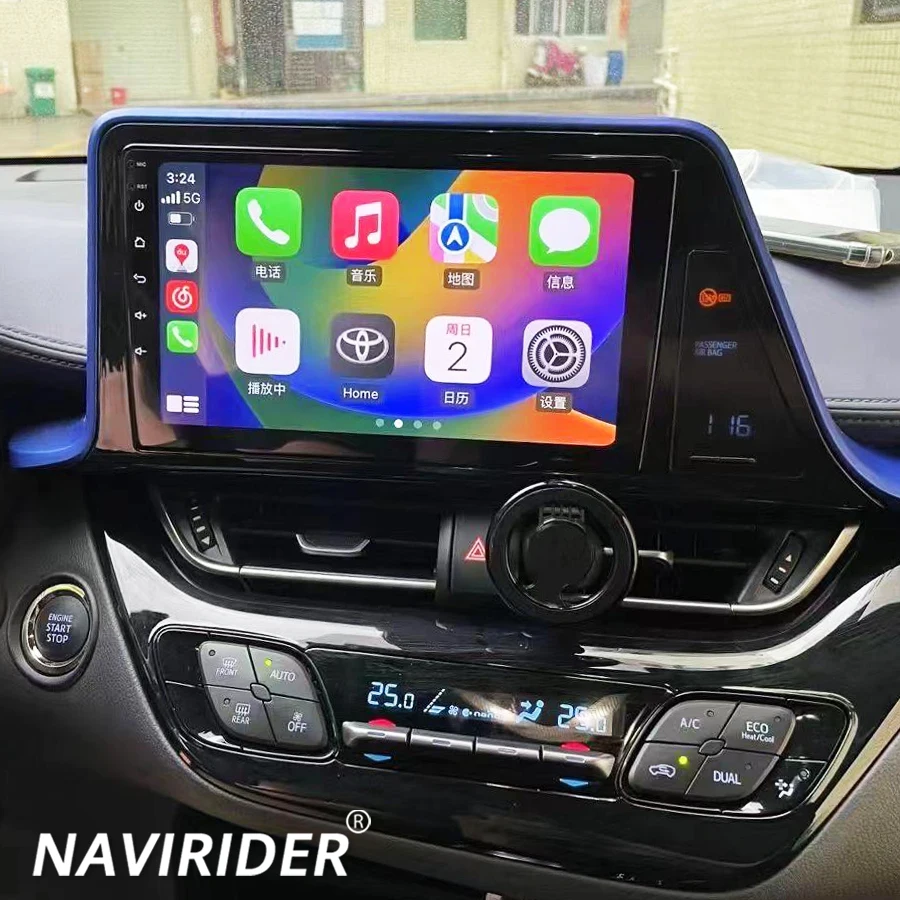 8GB + 128GB nawigacja GPS Android 13 AI Radio Stereo do samochodu Toyota C-HR CHR 2016-2020 bezprzewodowy multimedialny odtwarzacz Video CarPlay