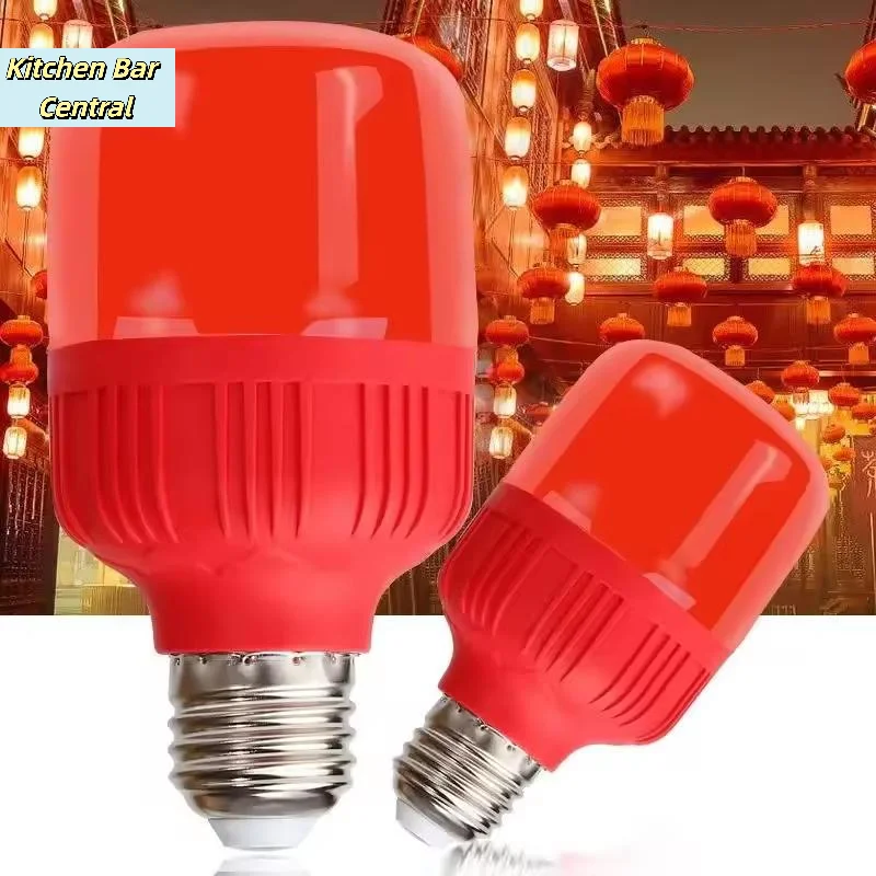 【High Power Red LED Light Bulb E27/B22 220V 5/10/15/30W High Brightness Spot Light Festive New Year Bulb Christmas Lights】