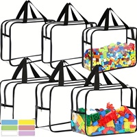 Black Toy Storage Transparent Thickened Storage Bags Reinforced Handbag Suitable for kids playpen for baby playpen for children