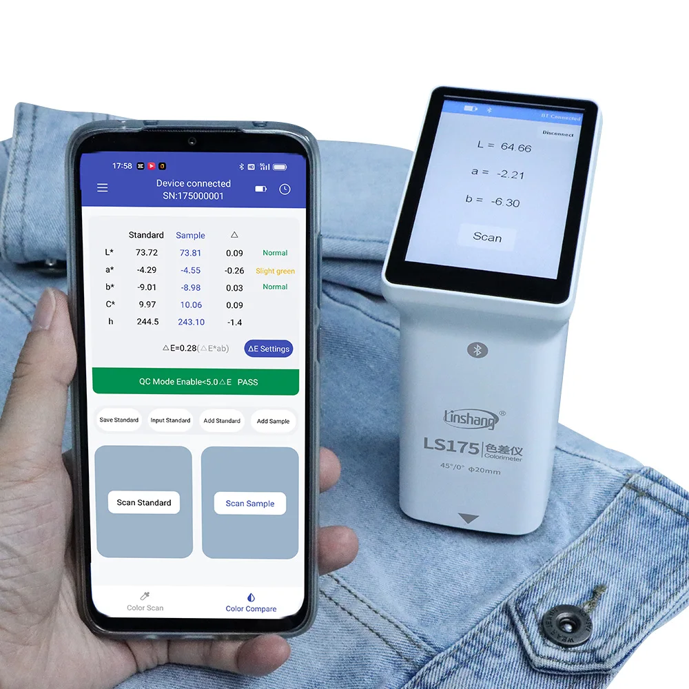 LS175 Portable 45/0 Colorimeter 20mm Aperture Digital Color Difference Tester Textiles Color Analyzer 2