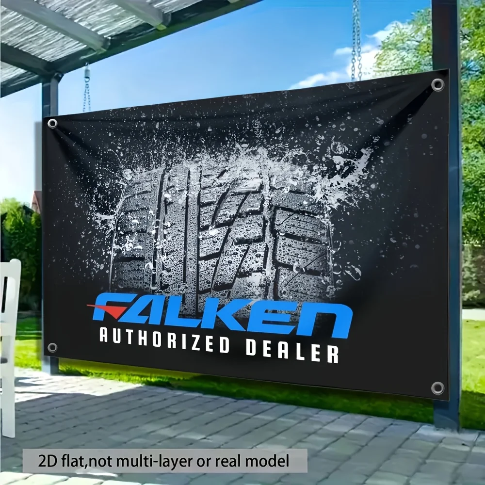 Large Falken Tire Dealer Banner Sign Flag Outdoor Promotional Display With 4 Rings For Car Shop Automotive Business