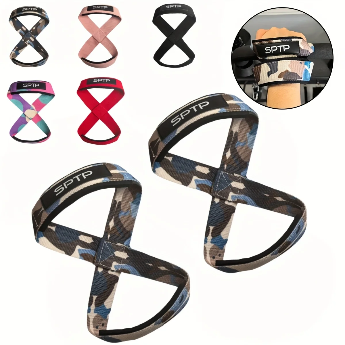 Abbildung 8, Hebegurte, Gewichtheben-Handgelenkschlaufen für Kreuzheben, Powerlifting, Stärken und Cross-Training. Starke Handgelenkschlaufen