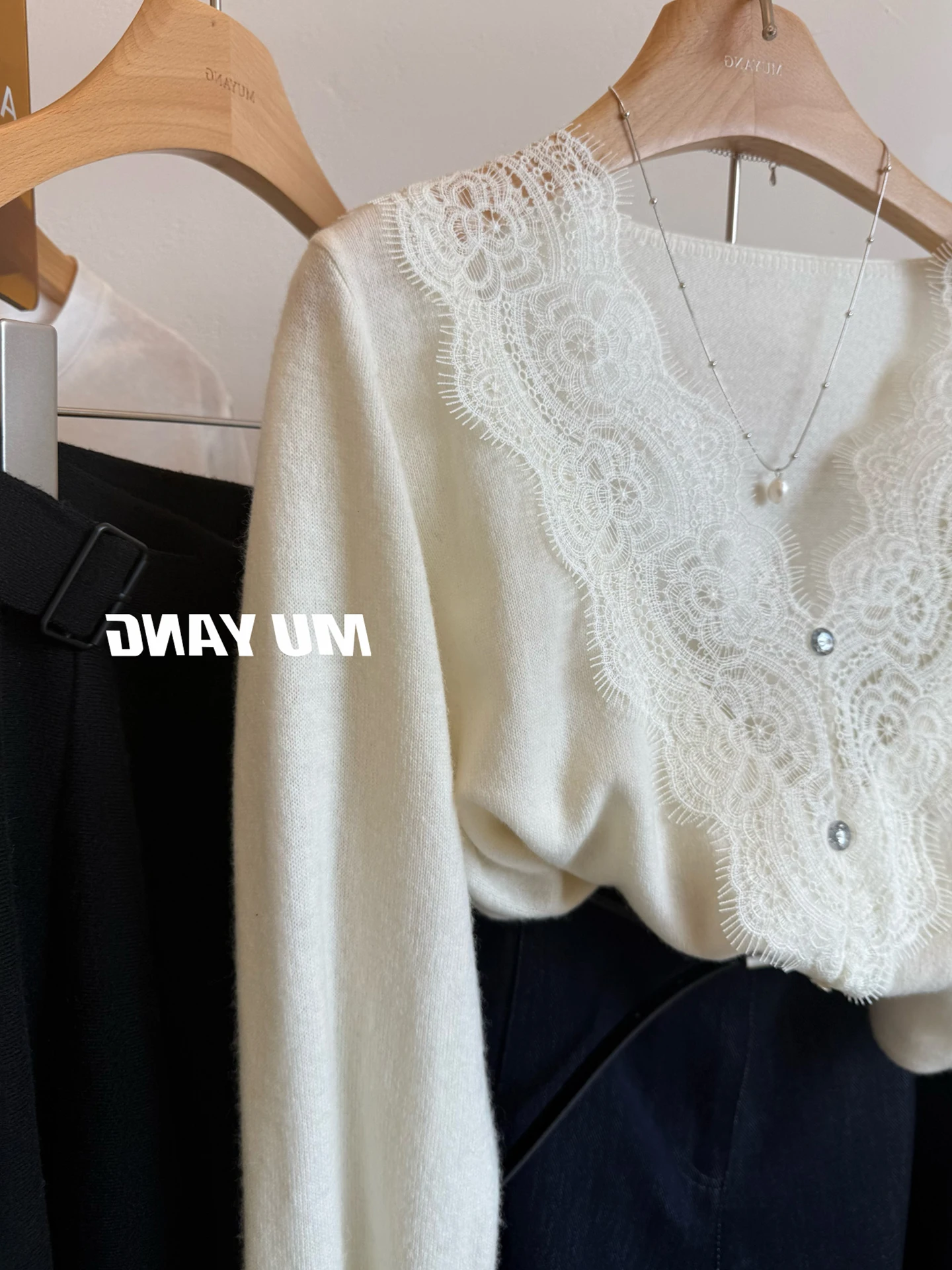 Comfortabel Gebreid Lang Sve Kant Patchwork Casual Top Trendy Koreaans Sle Woon-werkvriendelijk V-Ne Normale pasvorm Dames irt