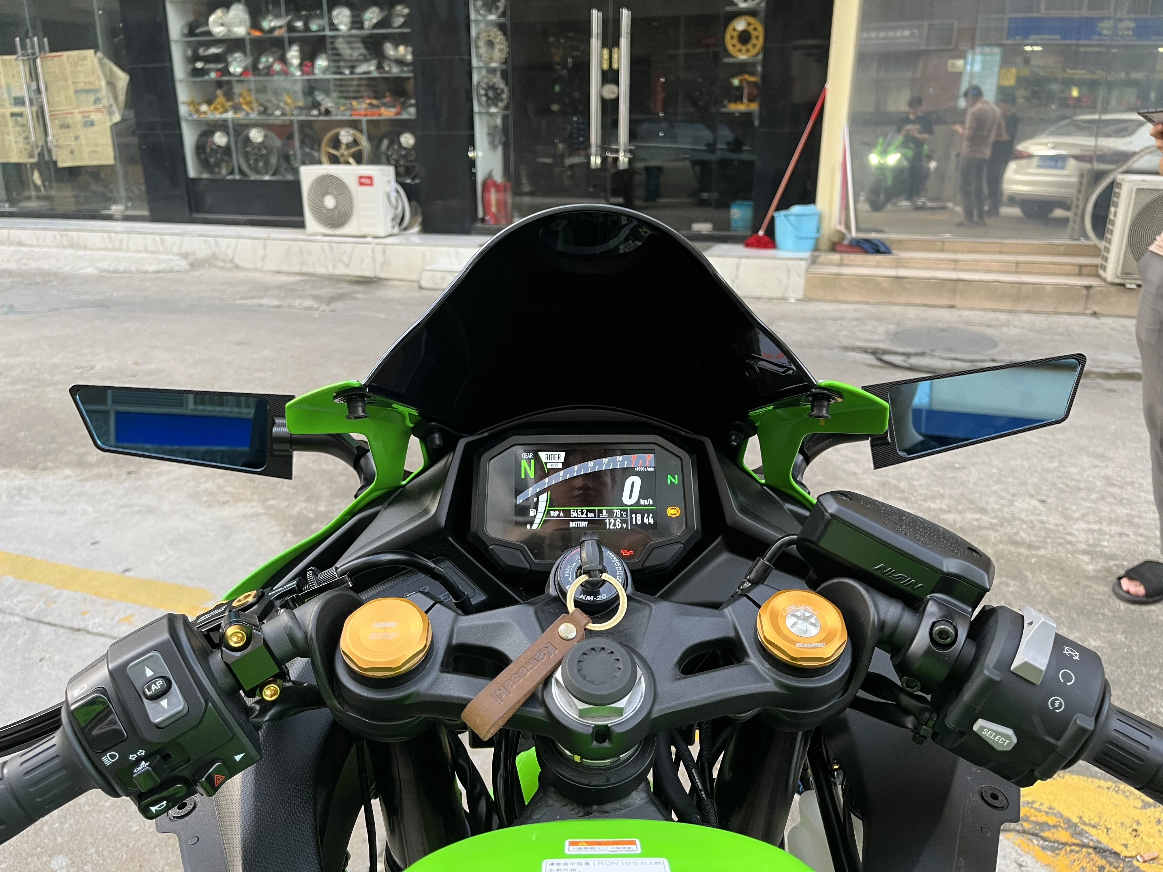 Pour KAWASAKI ZX4RR/ZX25R/ZX6R/ZX10R/NINJA400R/NINJA500R CNC rétroviseur en alliage d'aluminium rétroviseur à aile de vent fixe