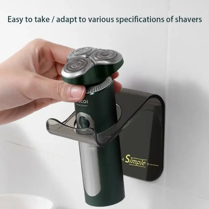 Punch-Free Electric Shaver Holder Washroom Suction Cup Hook Razor Bathroom Wall Mounted Plastic    Household