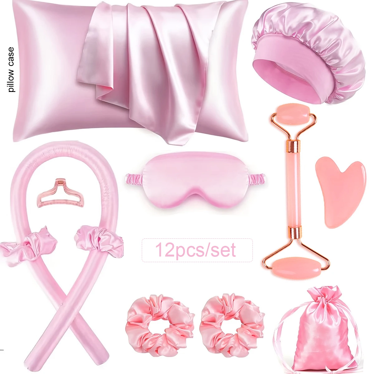 

12 Pieces of DIY Modeling Tools Suit, No Heat Hair Curler, Suitable for Sending Women Suit