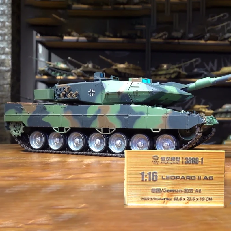 

Cool Soldier Henglong, German Leopard 3889-1 1:16 Full-Scale Metal Remote Control Tank Model, Firing, Smoking, Off-Road.