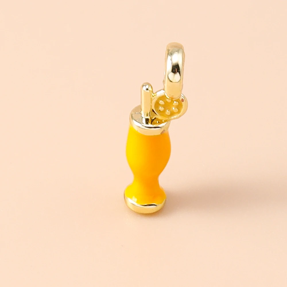 Leslie 5 Stück Niedliche Sommer-Frucht-Zitronensaft-Anhänger-Perlen für Marken-Sterling-Silber-Armbänder, Halsketten, DIY-Schmuckherstellung – Detail 4