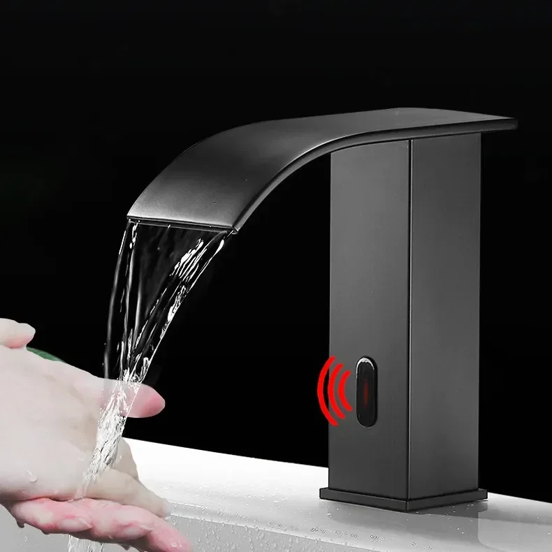 

Touchless Stainless Steel Sensor Faucet Induction Sink Water Taps Hand Free Smart Infrared Automatic Faucet Black