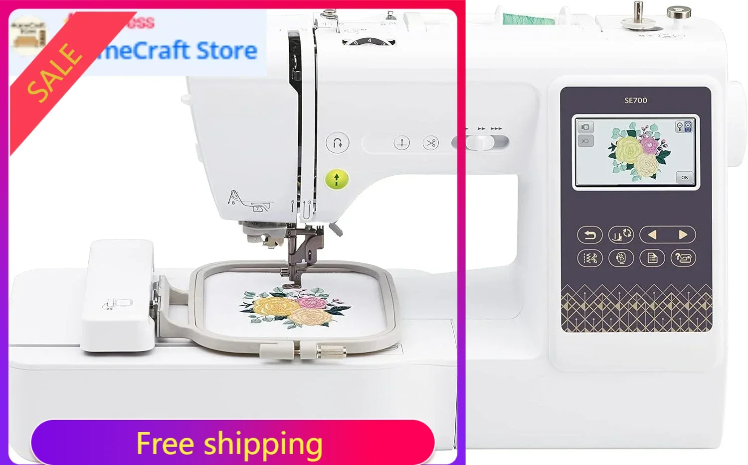 

HOT Steep Discount SE700 Sewing And Embroidery Machine, Wireless LAN Connected, 135 Built-in Designs, 103 Built-in Stitches, Com