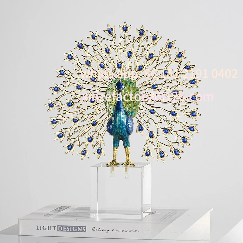 

Customizable winter New Peacock Home Decoration Crafts Gifts Living Room Bedroom Ornament Home Living Room Tabletop Ornament