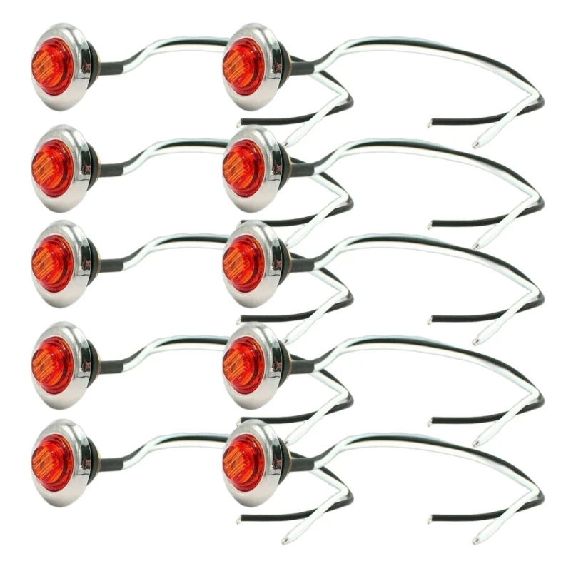 

Sealed Amber LED Trailer Light, LED Side Marker Light Dark Amber Lens 3/4" Waterproof for Truck Trailer