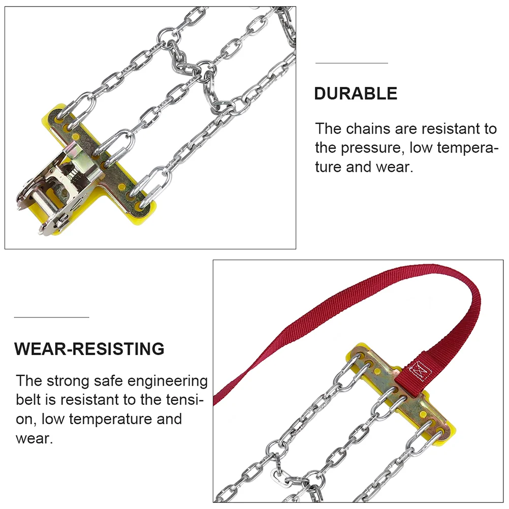 2 Pcs Tire Chains Anti-Skid Snow Tires Non-slip Emergency Vehicle Traction Steel Automobile