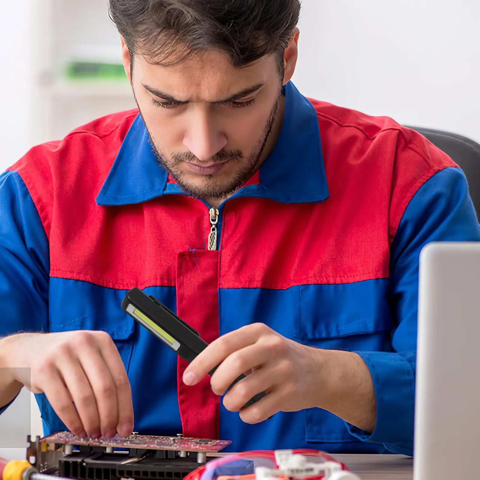 

Cob Led Pen Light Work Light 120° Rotating Magnetic Base For Electronics Repair Emergency Auto Workshop Portable