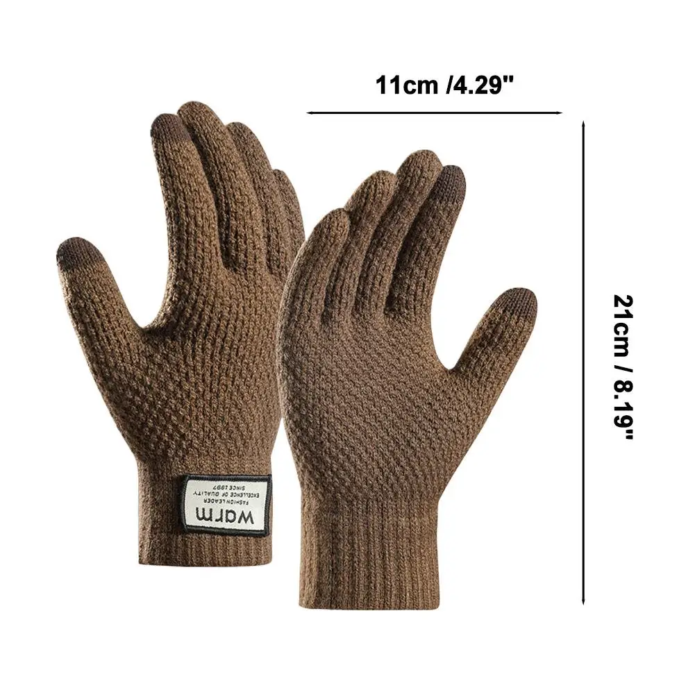 2025 NEW Warmkeep Cotton Gloves Winter Thick Fleece Gloves Can Use Phone Coldproof Warm Wool Knitted Gloves