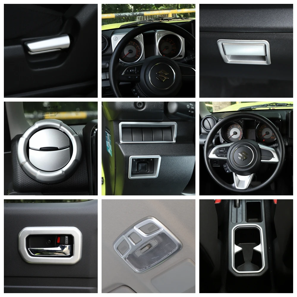 Door Handle Bowl Steering Wheel Dashbaord Air AC Vent Seat Safety Belt Cover Trim For Suzuki Jimny 2019 - 2023 Car Accessories